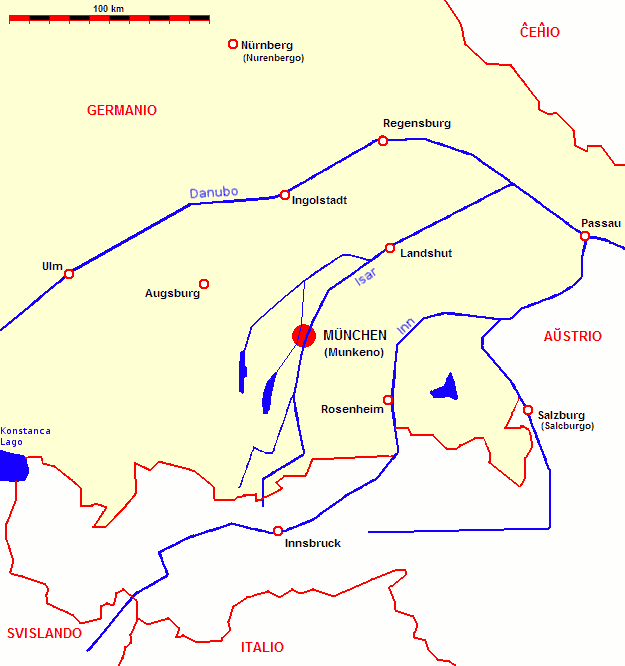 Munkeno situas en suda Bavario ĉe la Isar.